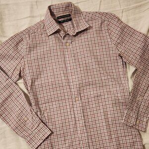 Saks Fifth Avenue, Plaid Dress Shirt, Trim Fit - Size Small (14.5 32x33)